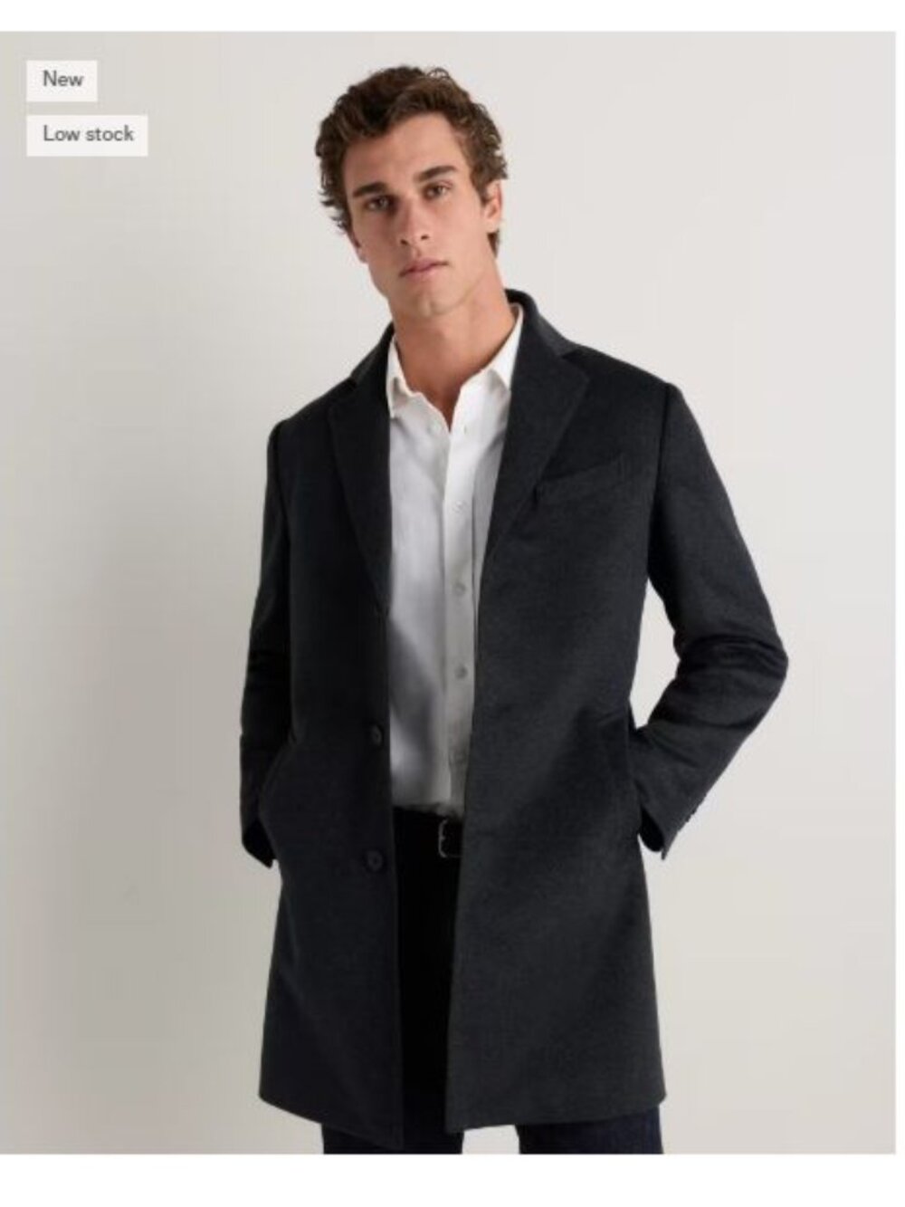 NEW $550 Luxe Quince XL BLACK 100% Mongolian Cashmere Overcoat Coat!